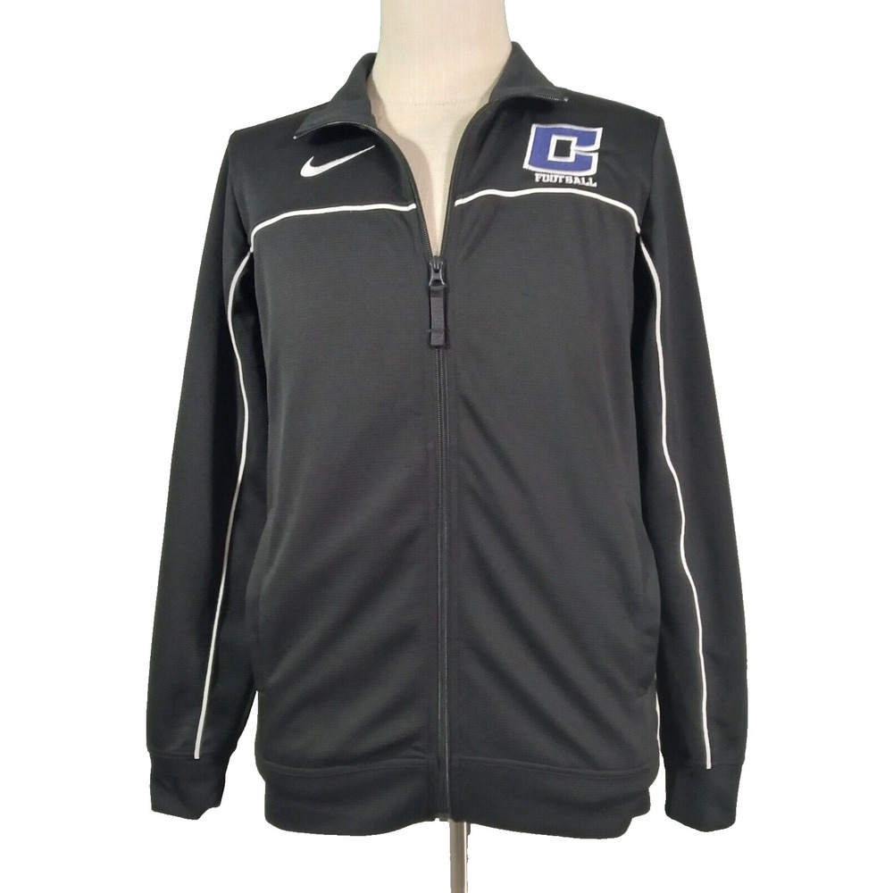 Nike Track Jacket Mens S Black Dri-Fit Football Full Zip Pockets Activewear